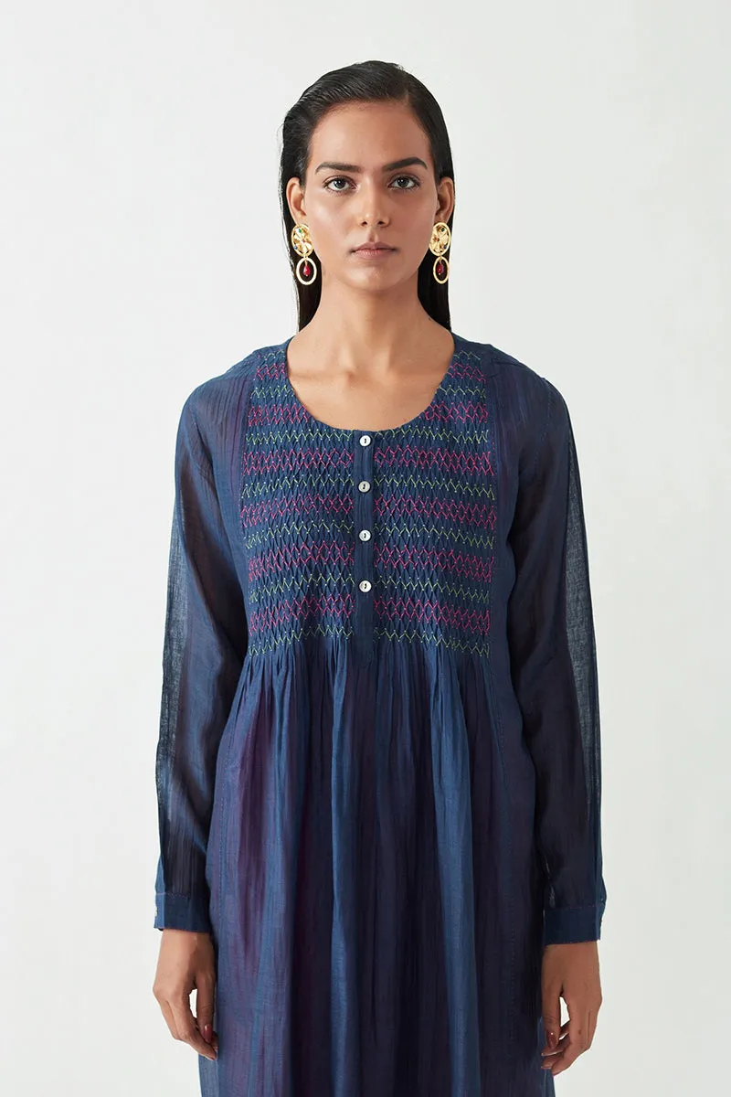 Navy Amber Smoking Tunic