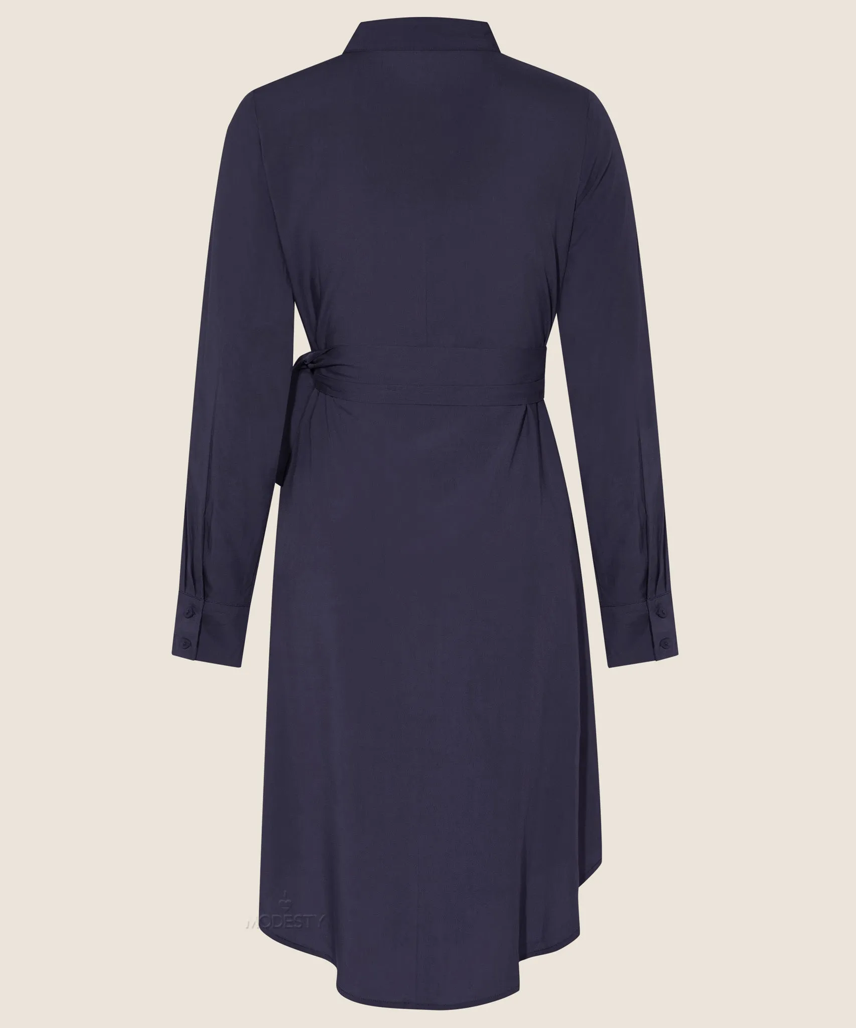 Navy Button Down Long Sleeve Tunic