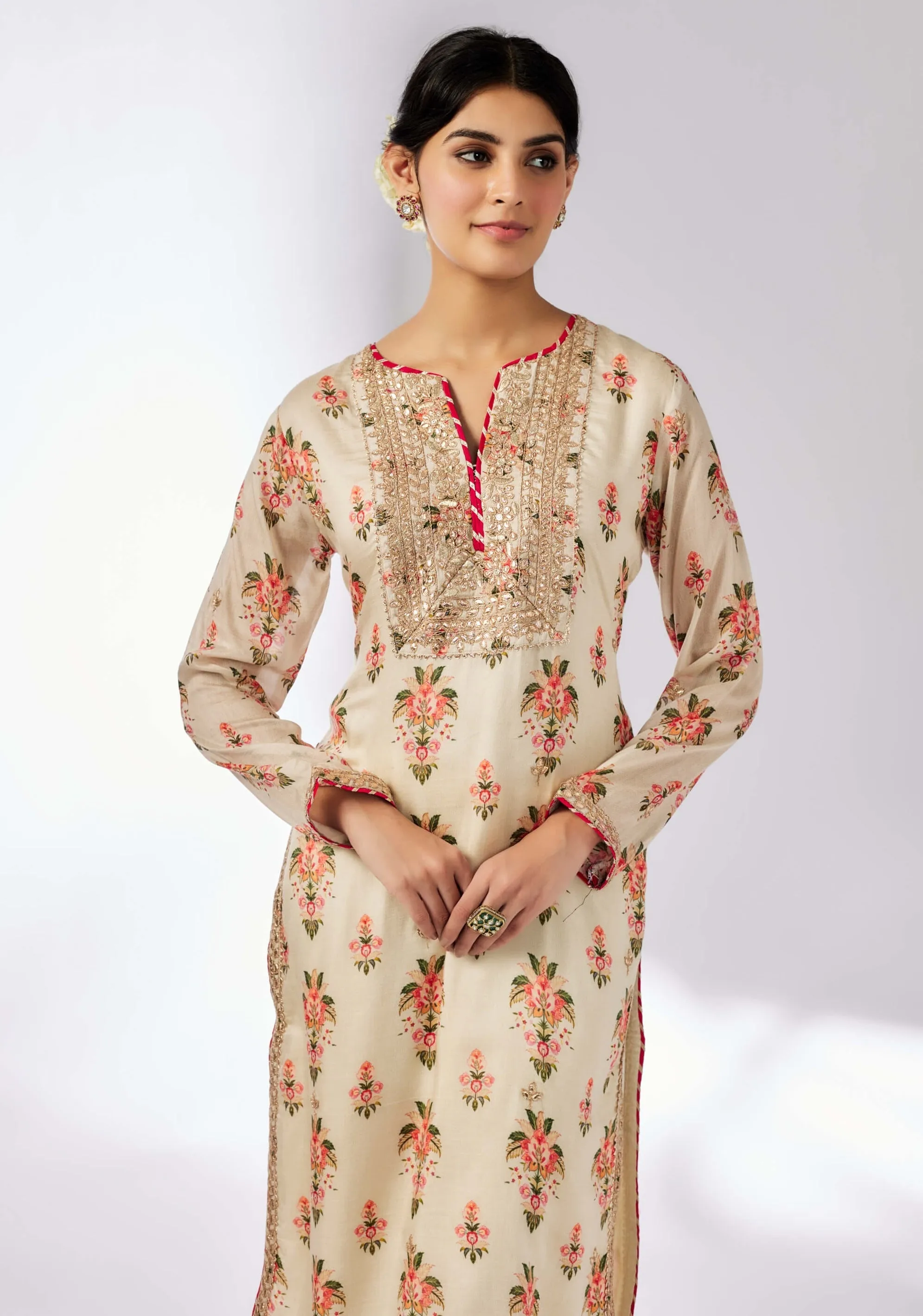 Neha ivory printed tunic