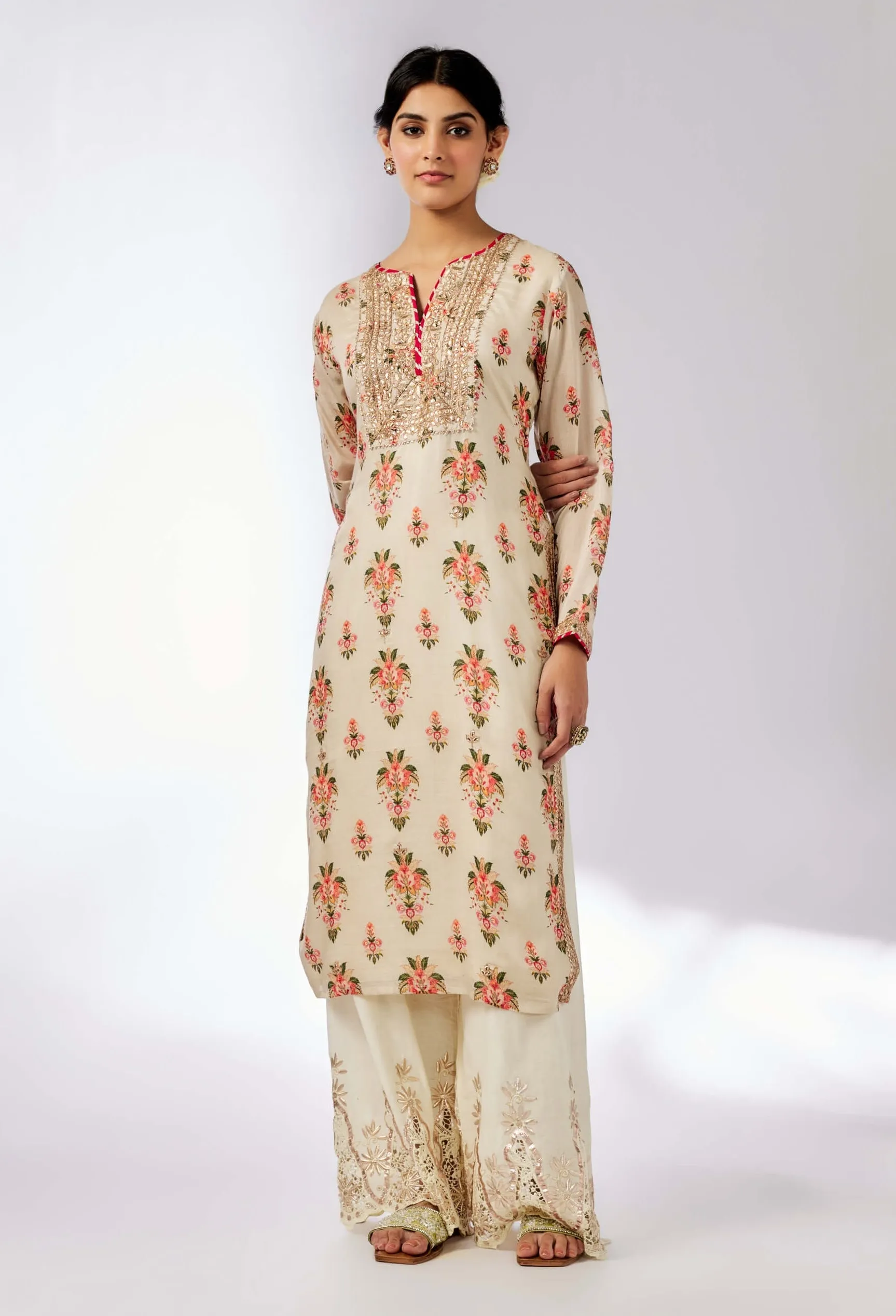 Neha ivory printed tunic