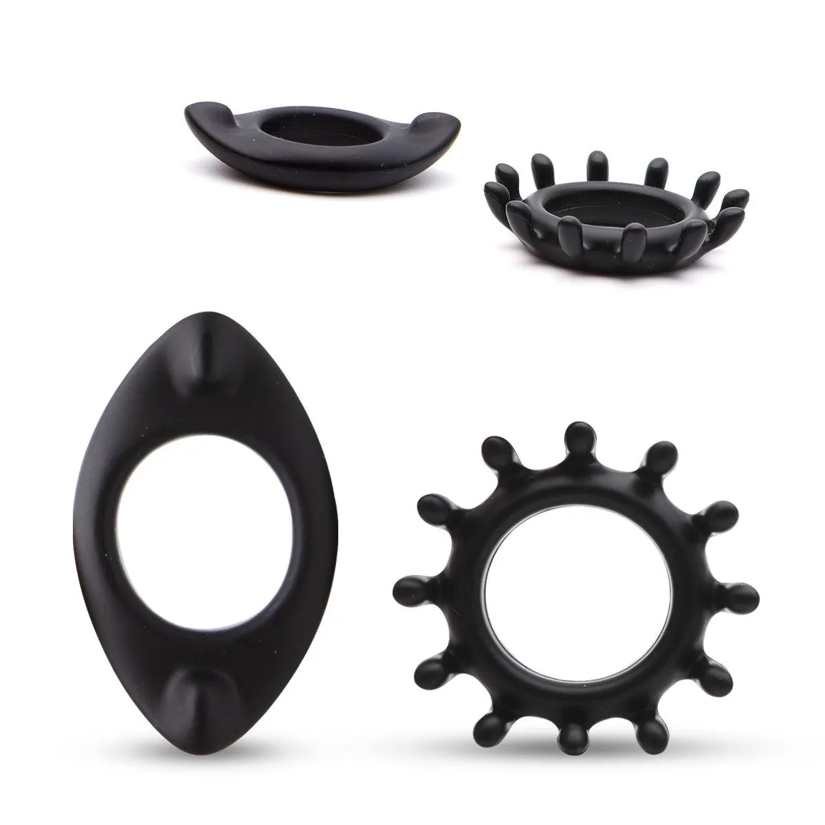 Neojoy Gear Ring Silicone Penis Ring for Enhanced Erection Set of 2 Cock Rings