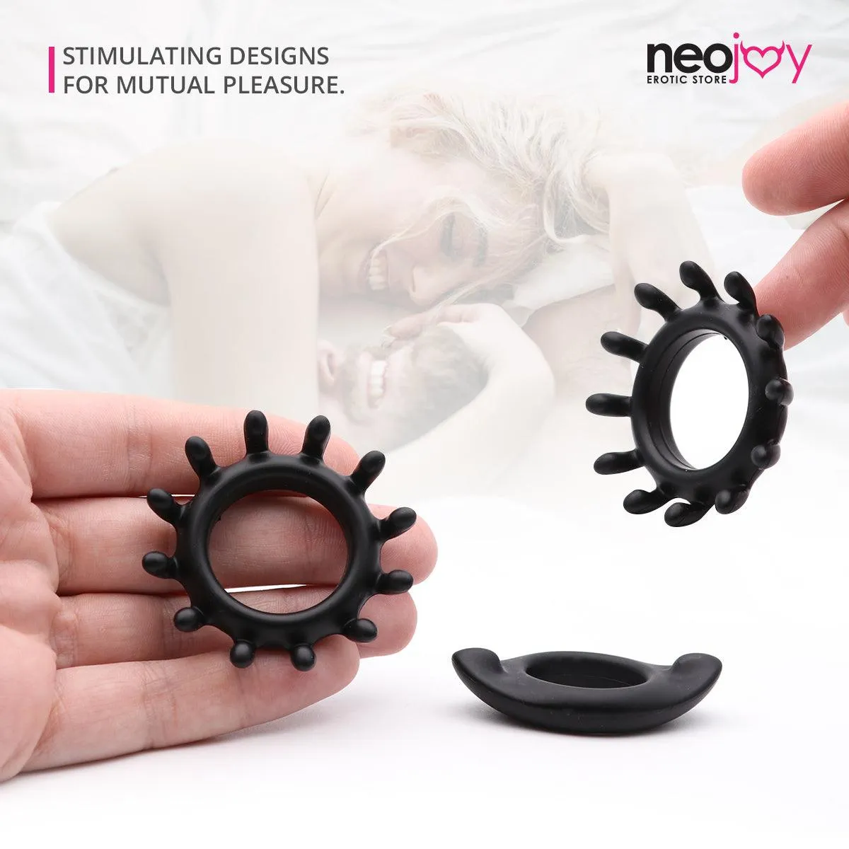 Neojoy Gear Ring Silicone Penis Ring for Enhanced Erection Set of 2 Cock Rings