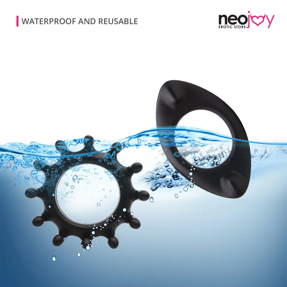 Neojoy Gear Ring Silicone Penis Ring for Enhanced Erection Set of 2 Cock Rings