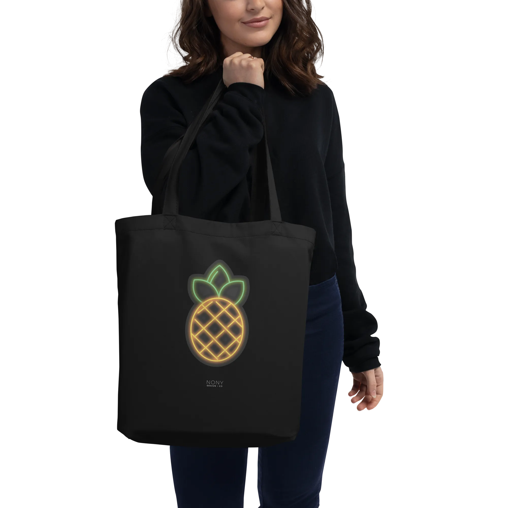 Neon Pineapple Eco Tote Bag