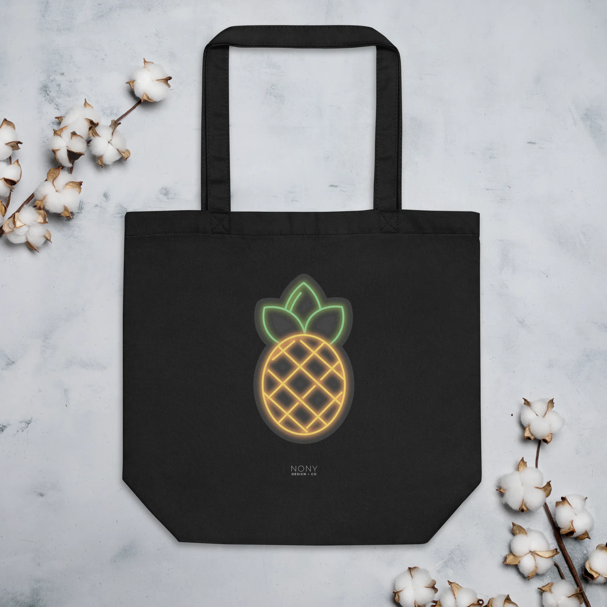 Neon Pineapple Eco Tote Bag