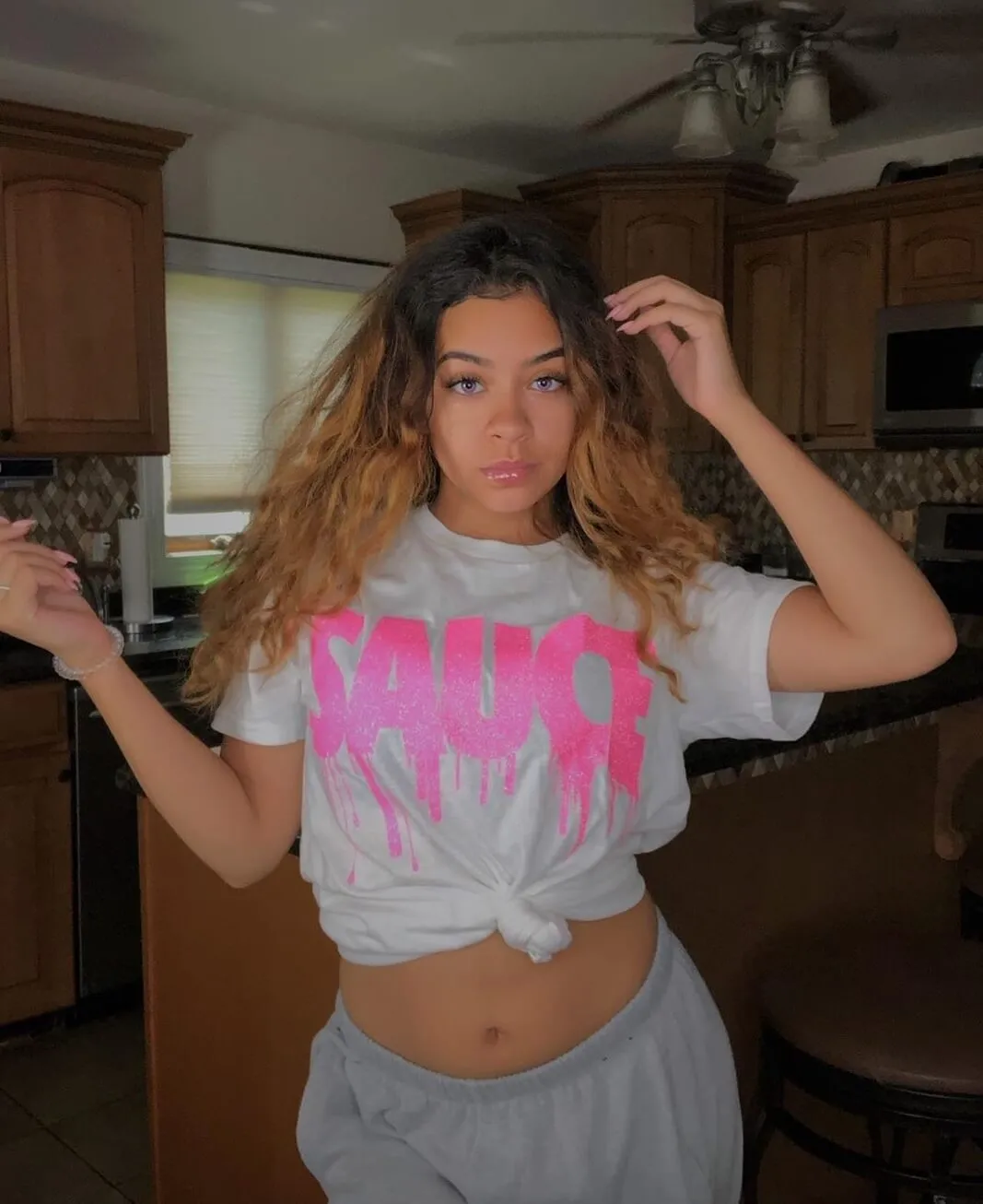 Neon Pink Glitter Sauce | White Tee