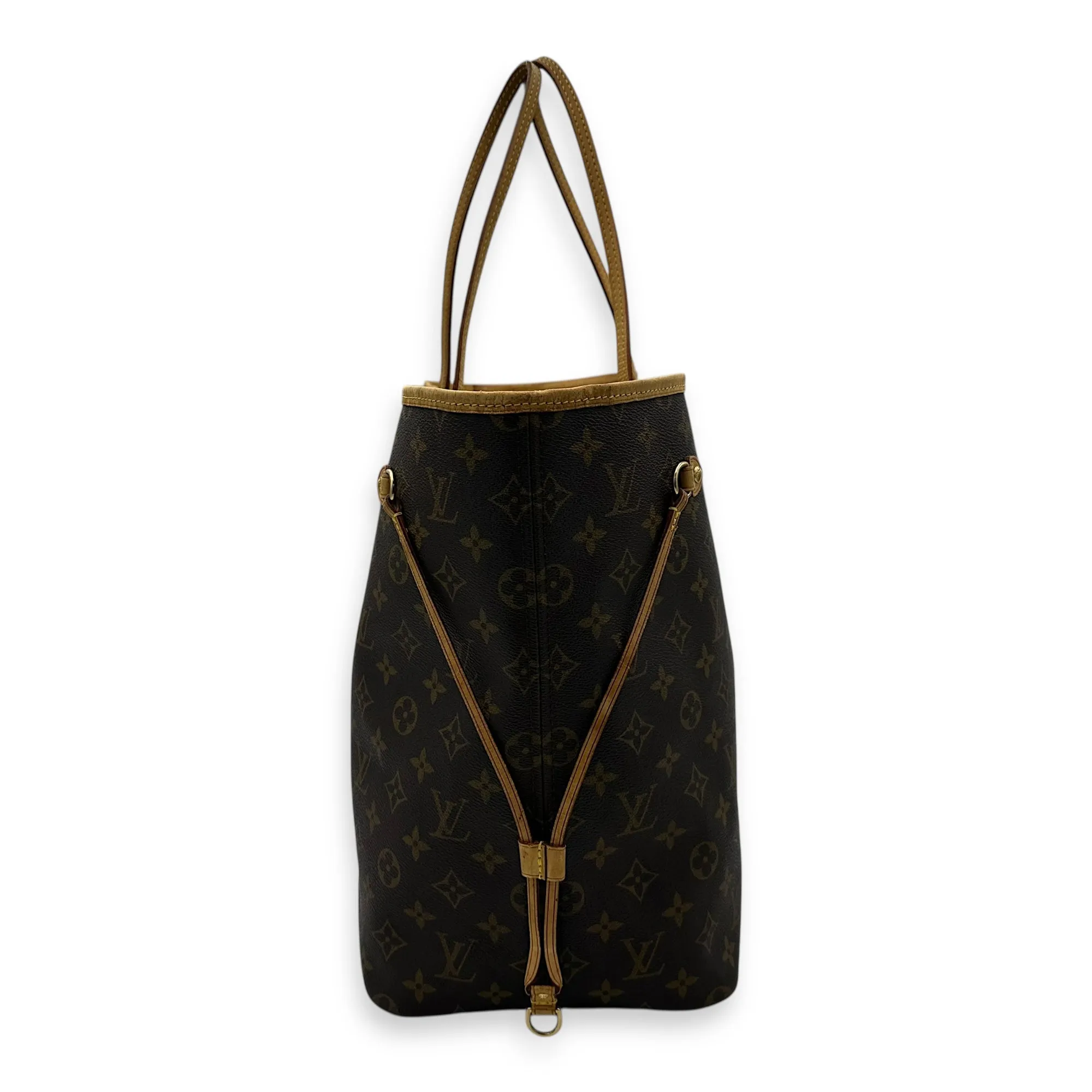Neverfull Tote Bag GM Brown in Monogram Coated Canvas, Gold hardware