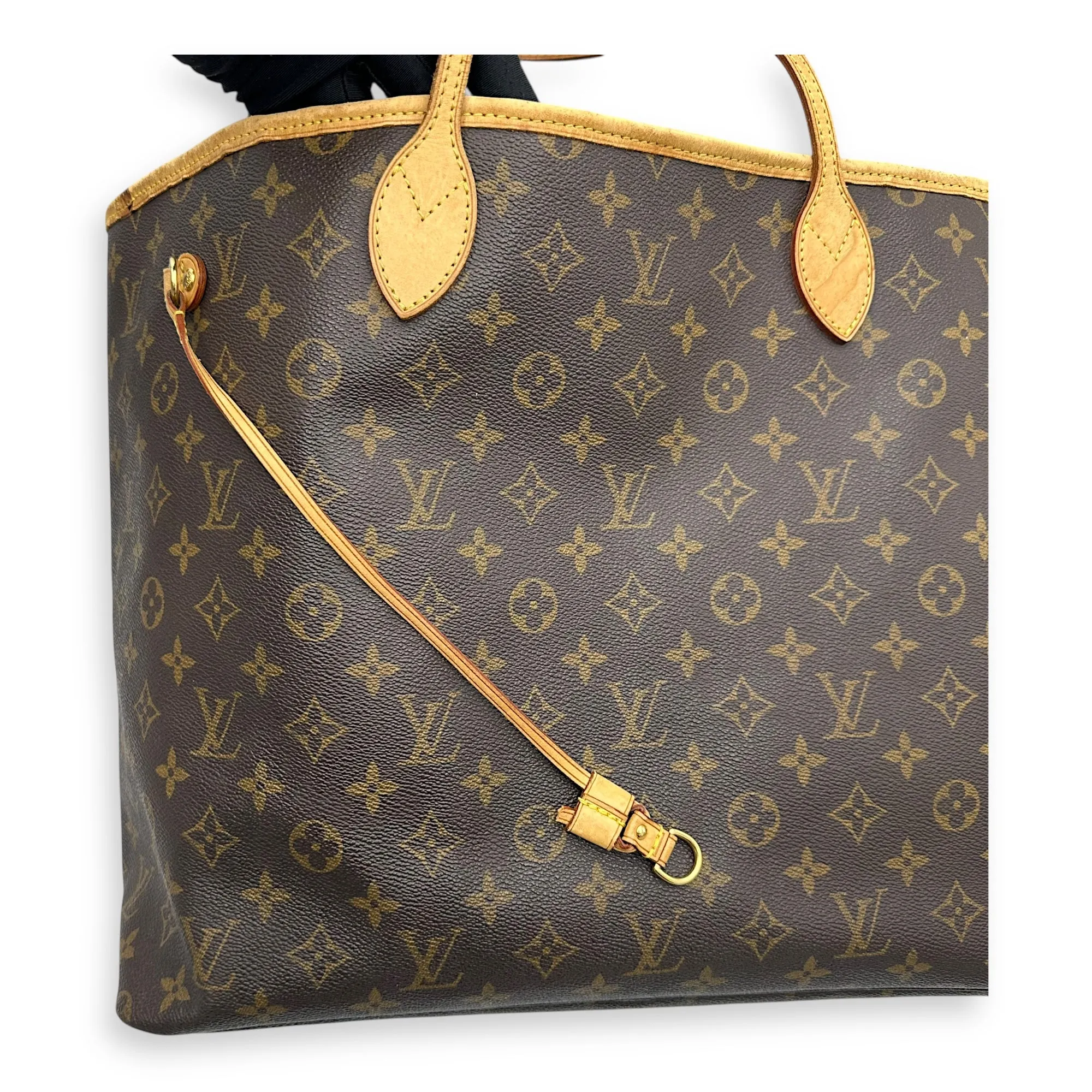 Neverfull Tote Bag GM Brown in Monogram Coated Canvas, Gold hardware