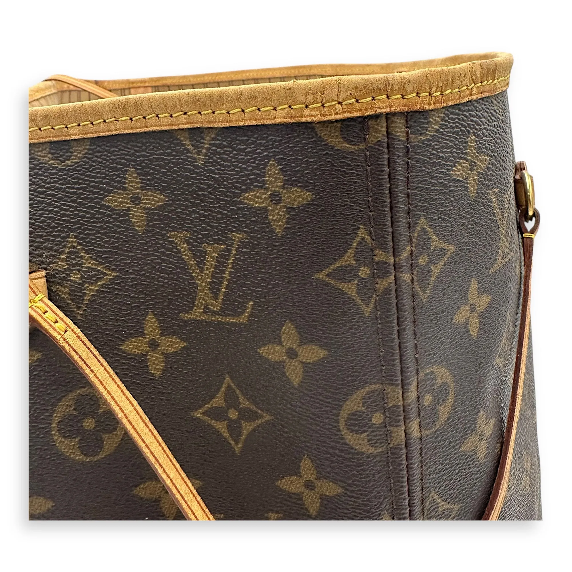 Neverfull Tote Bag GM Brown in Monogram Coated Canvas, Gold hardware