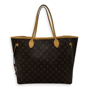 Neverfull Tote Bag GM Brown in Monogram Coated Canvas, Gold hardware