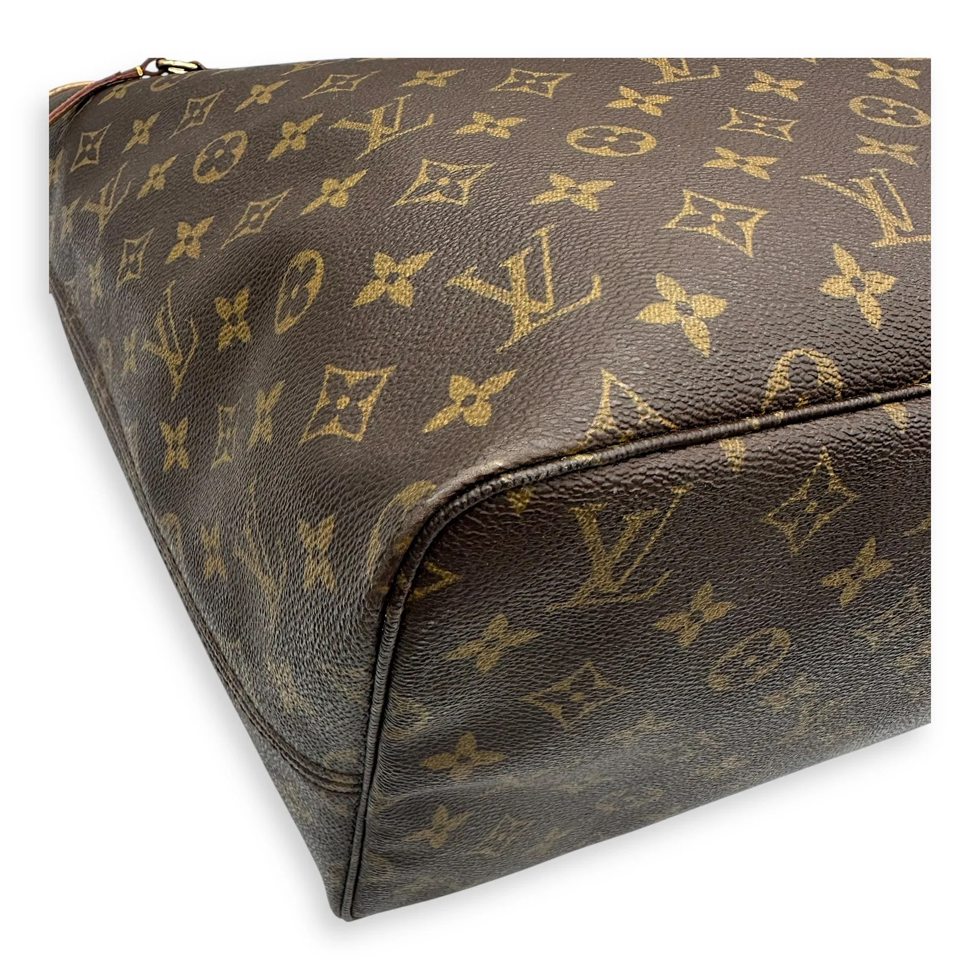 Neverfull Tote Bag GM Brown in Monogram Coated Canvas, Gold hardware