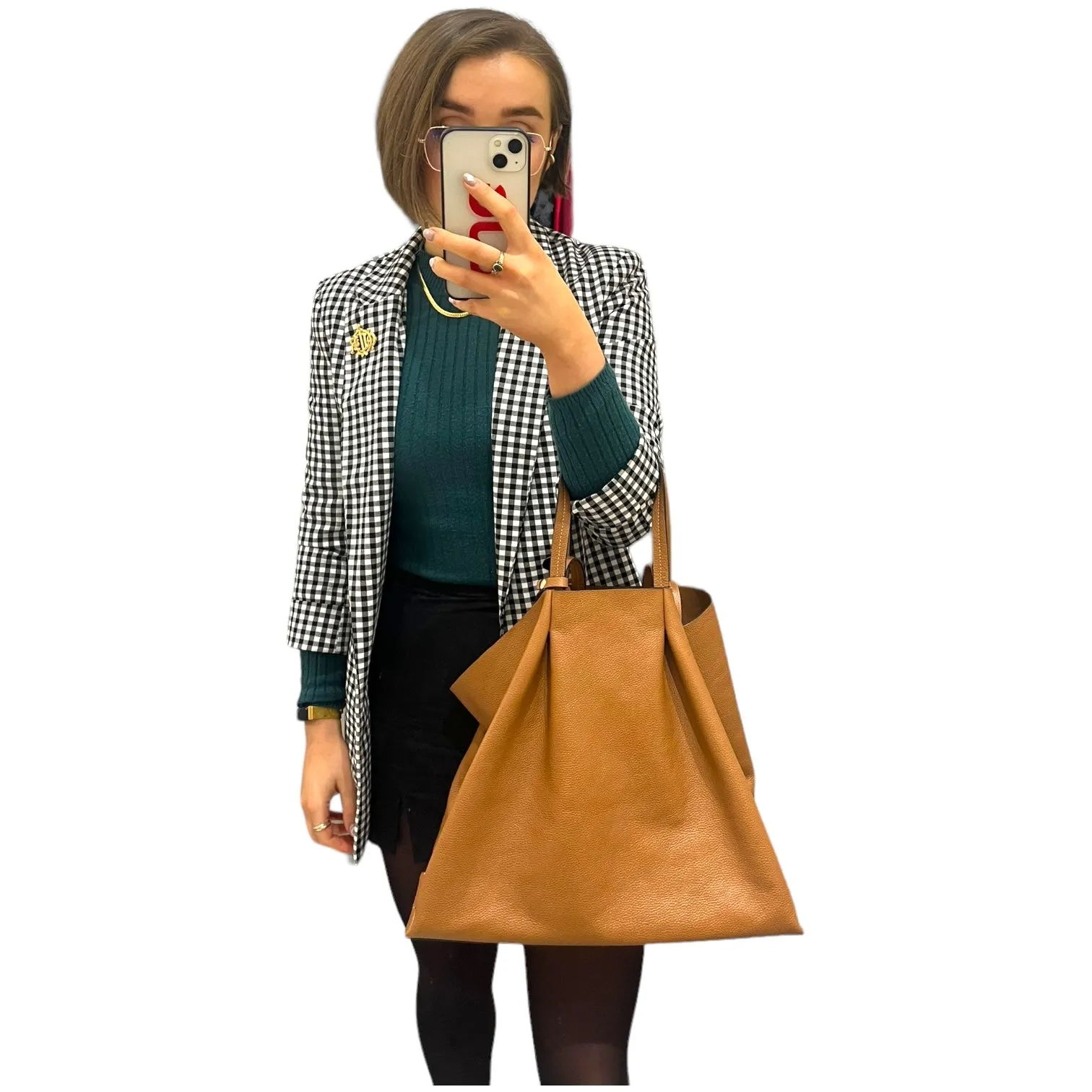 NEW & Other Stories Tan Leather Tote Bag
