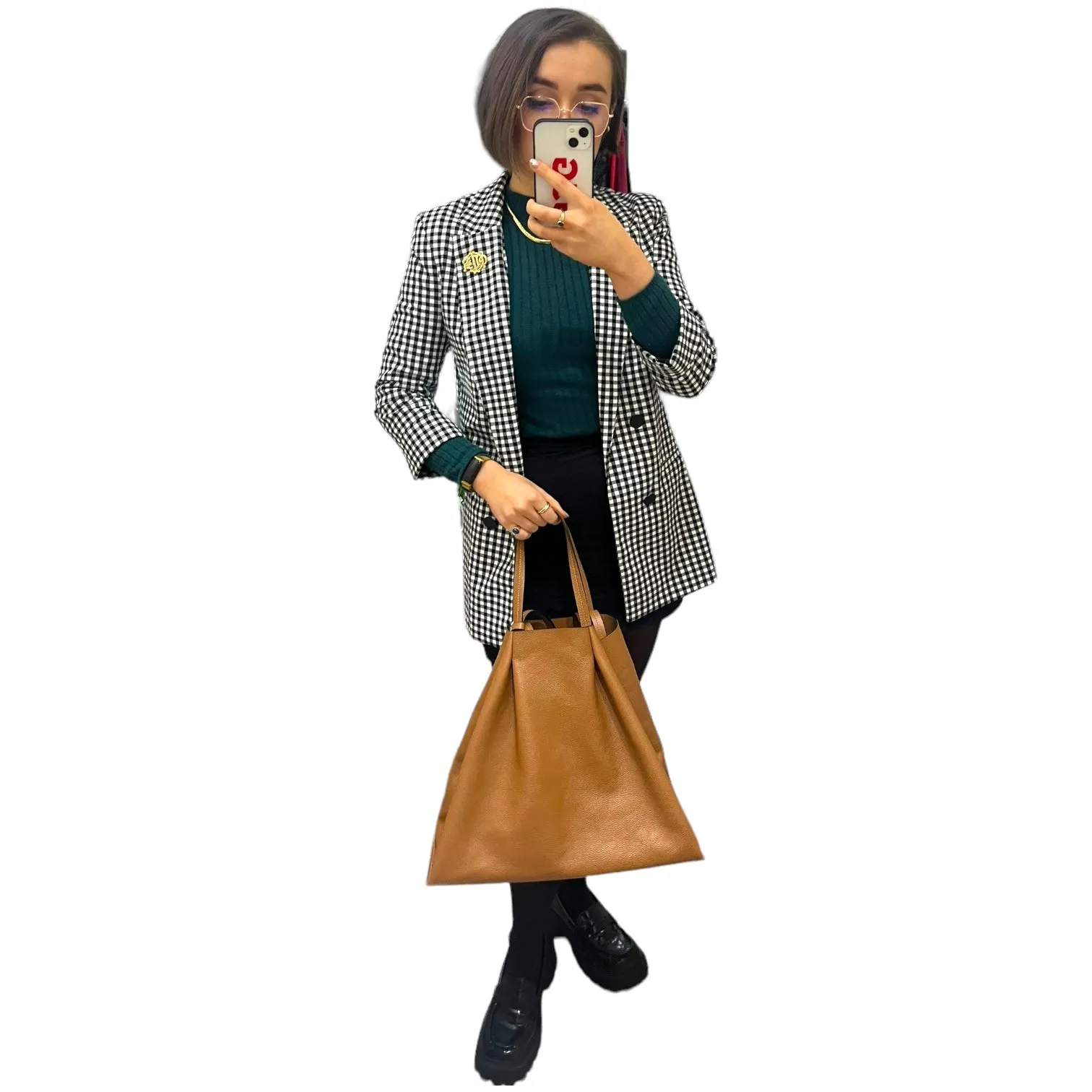 NEW & Other Stories Tan Leather Tote Bag
