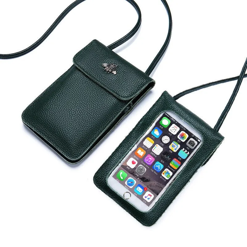 New Small Crossbody Cell Phone Purse for Women, Mini Messenger Shoulder Handbag Wallet with Credit Card Slots Monedero Mujer