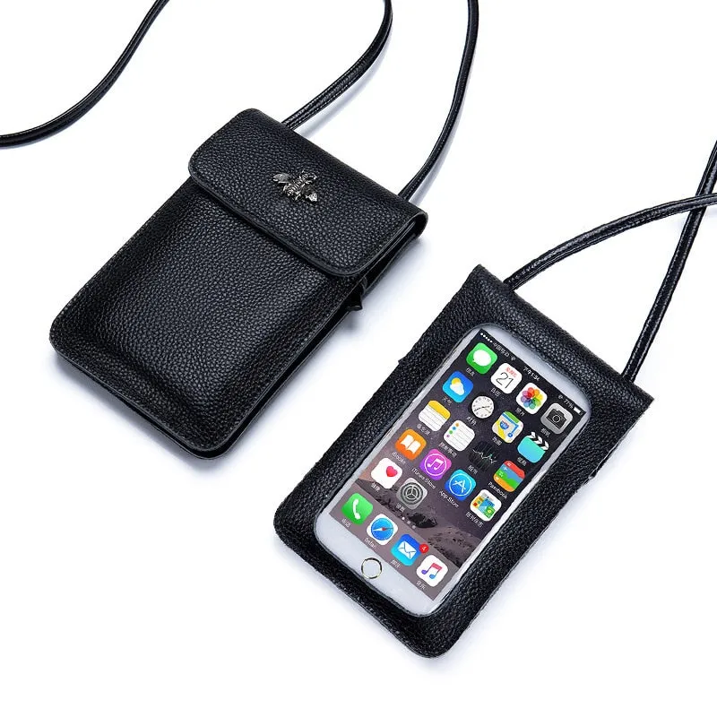 New Small Crossbody Cell Phone Purse for Women, Mini Messenger Shoulder Handbag Wallet with Credit Card Slots Monedero Mujer