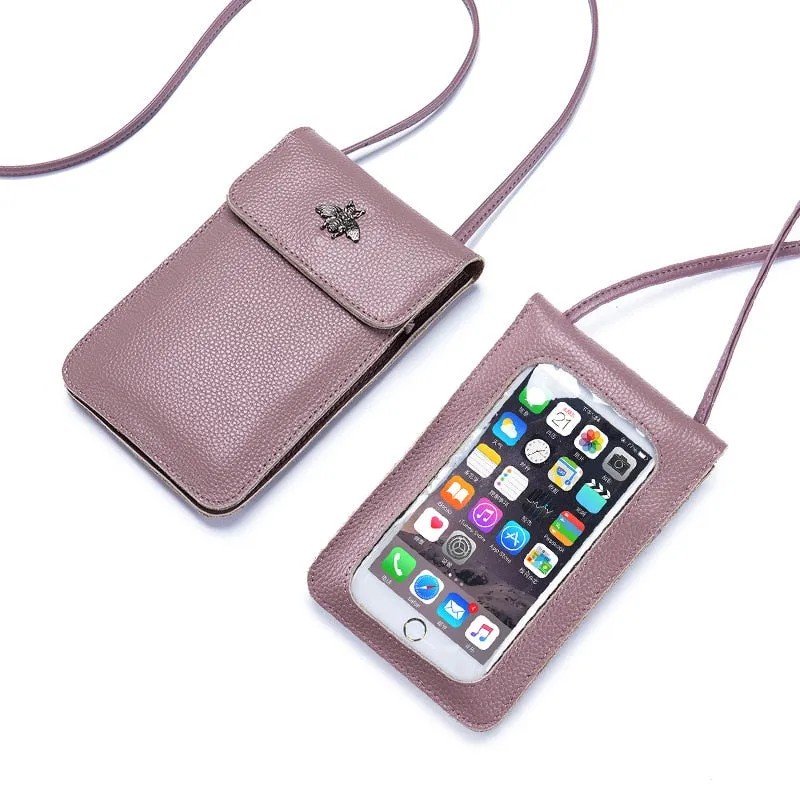 New Small Crossbody Cell Phone Purse for Women, Mini Messenger Shoulder Handbag Wallet with Credit Card Slots Monedero Mujer