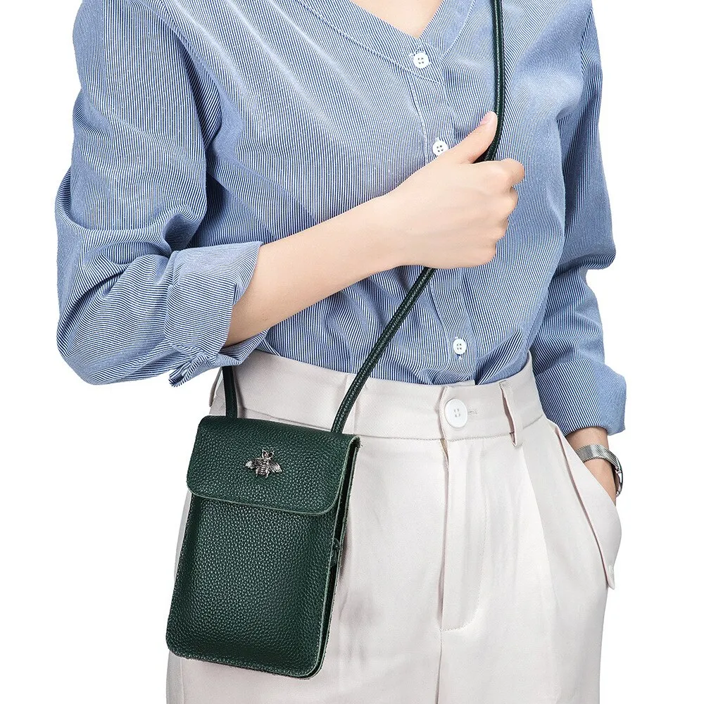 New Small Crossbody Cell Phone Purse for Women, Mini Messenger Shoulder Handbag Wallet with Credit Card Slots Monedero Mujer