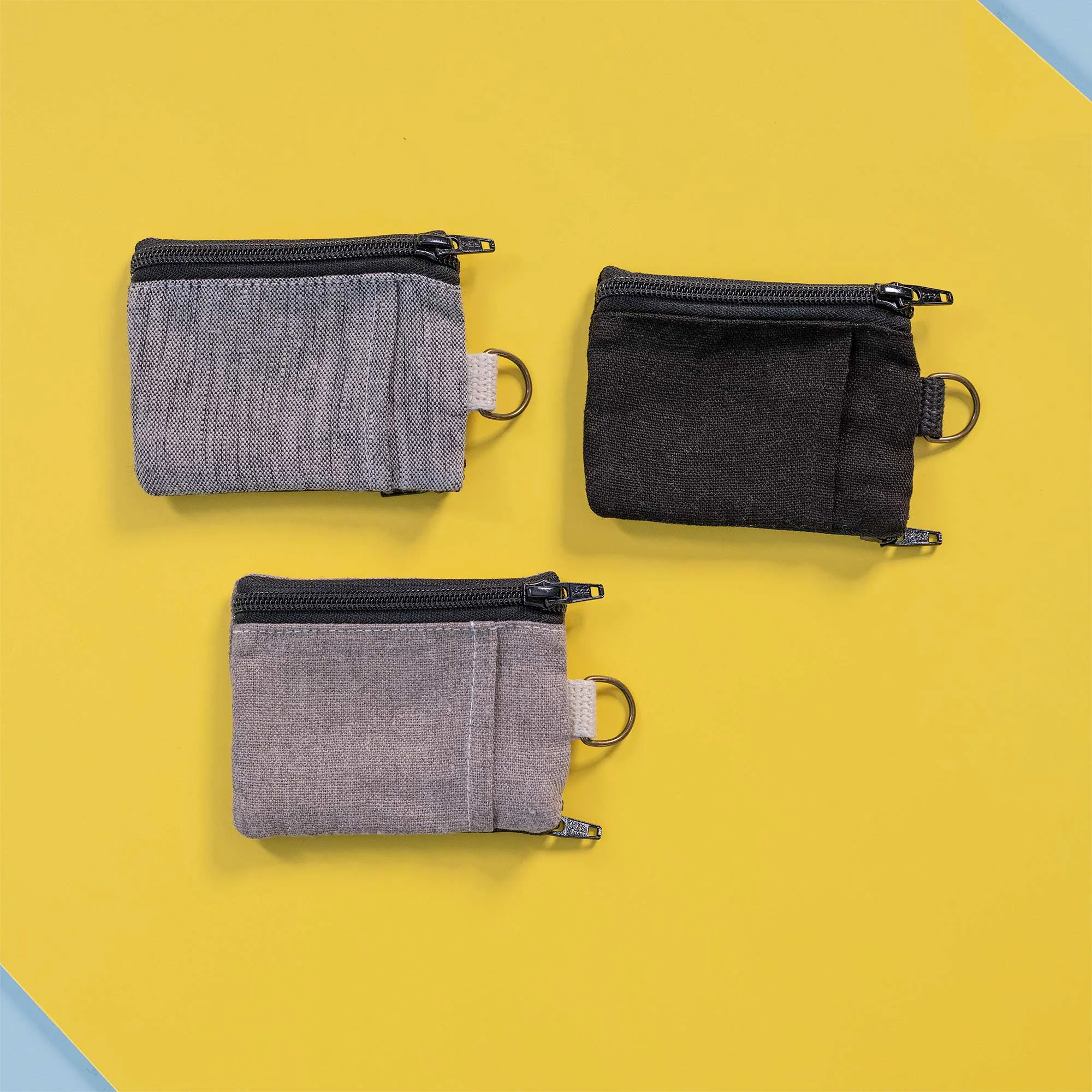 NEWBURGH 100% Organic Linen 2-Way Slim Minimalist Wallet (5.5"x4.5") (OC Thread, YKK Zippers) (99.99% Biodegradable)