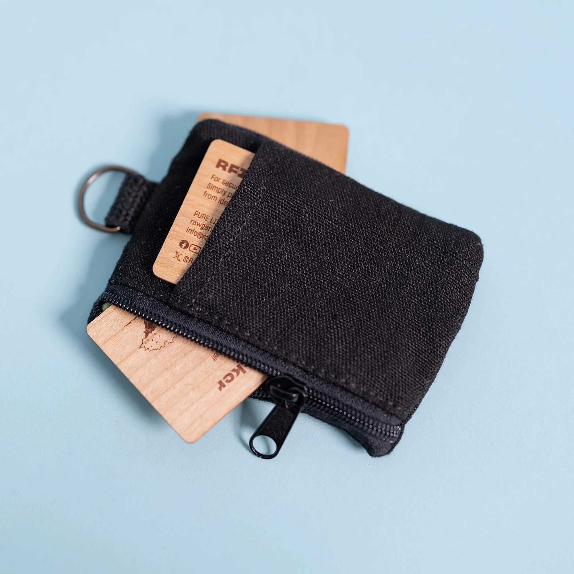 NEWBURGH 100% Organic Linen 2-Way Slim Minimalist Wallet (5.5"x4.5") (OC Thread, YKK Zippers) (99.99% Biodegradable)