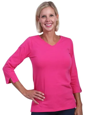 Nicole V-Neck Top Hot Pink