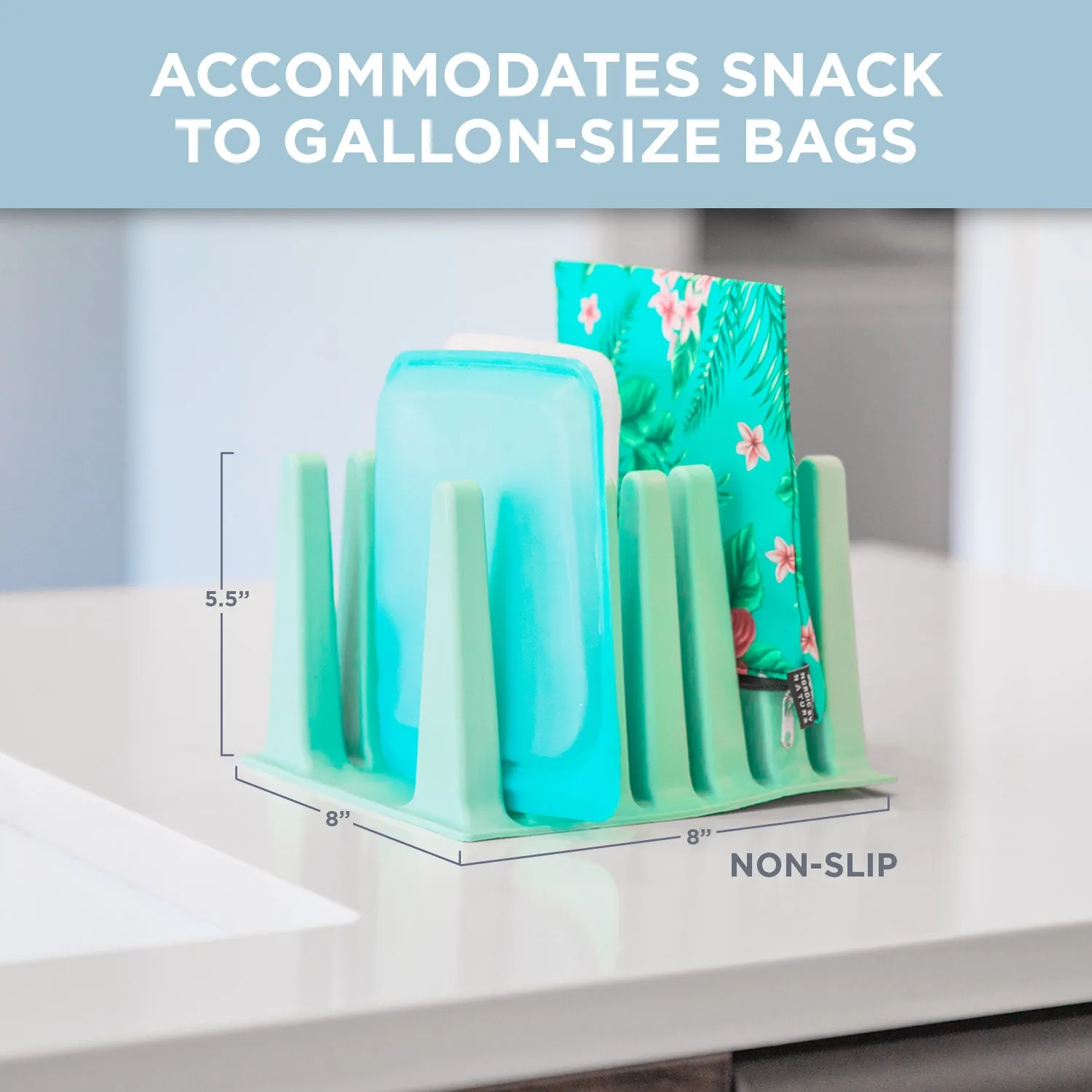 Nordic By Nature Silicone Drying Rack For Reusable Bags - (Sage Green)