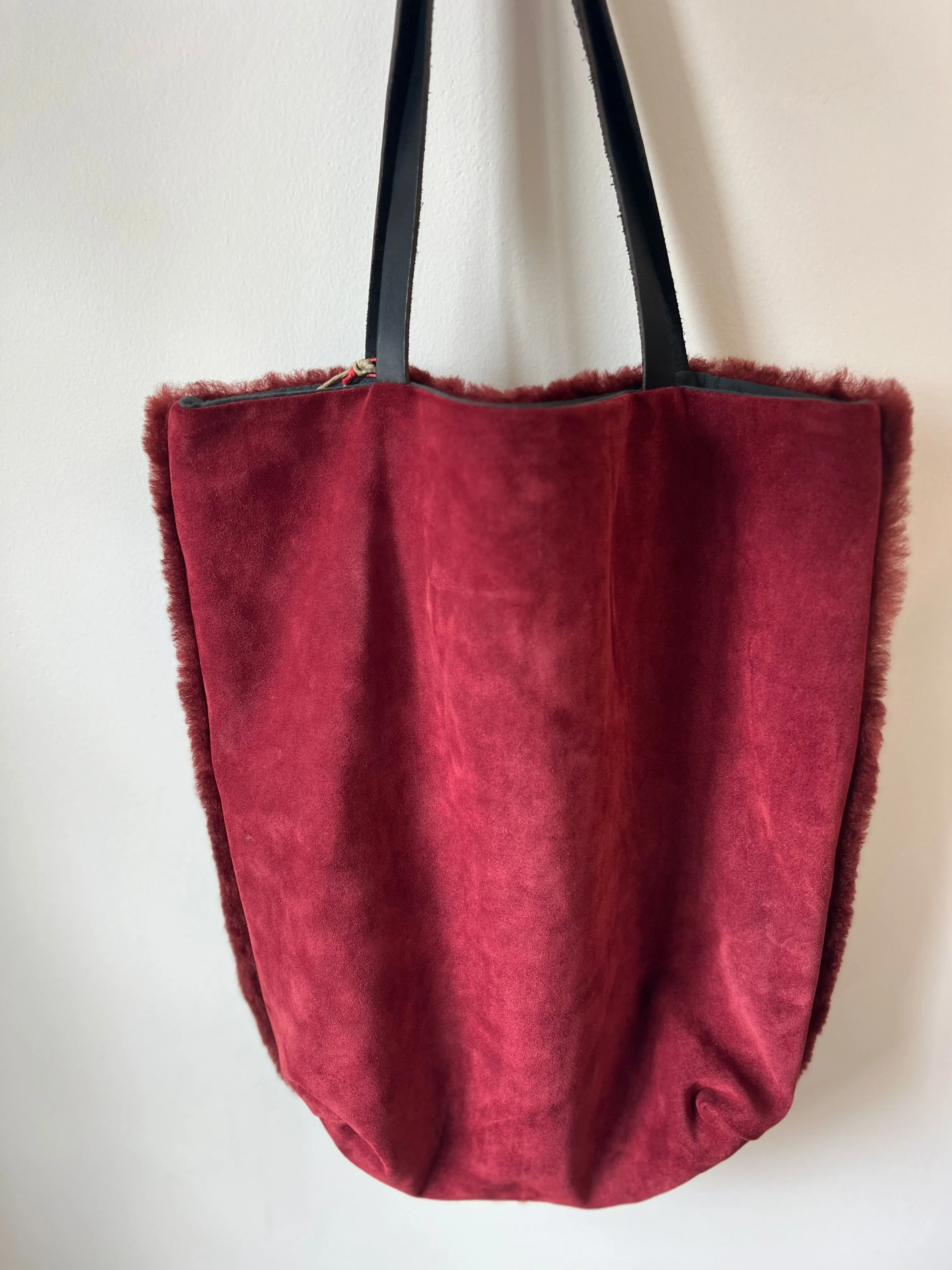 Nothing New - Repurposed Leather Tote Bag - Red