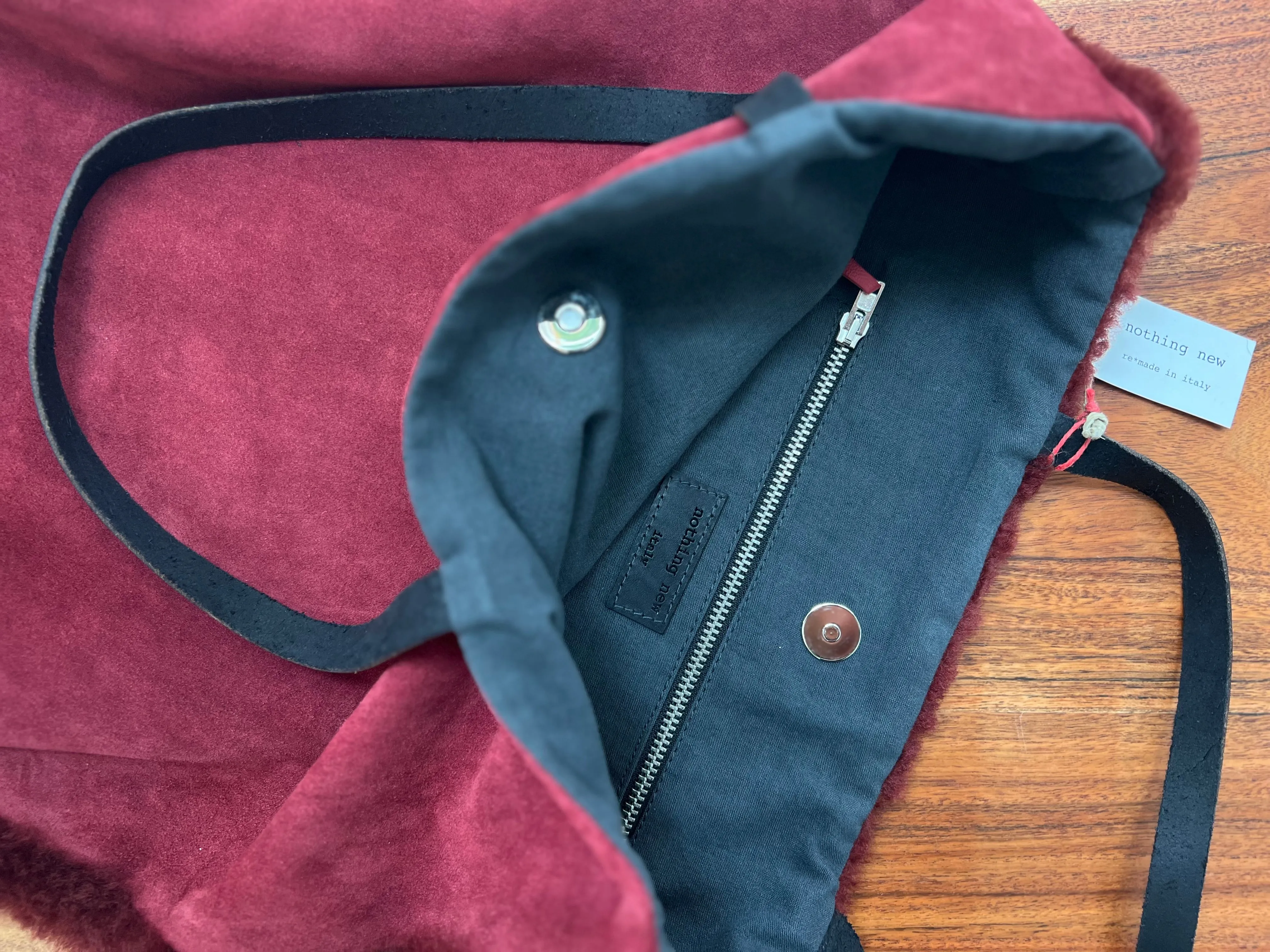 Nothing New - Repurposed Leather Tote Bag - Red
