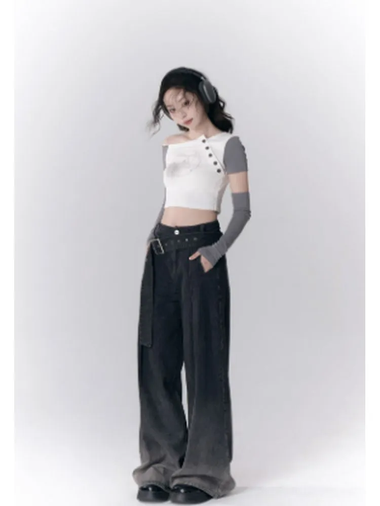 Off-Shoulder Asymmetric T-shirt