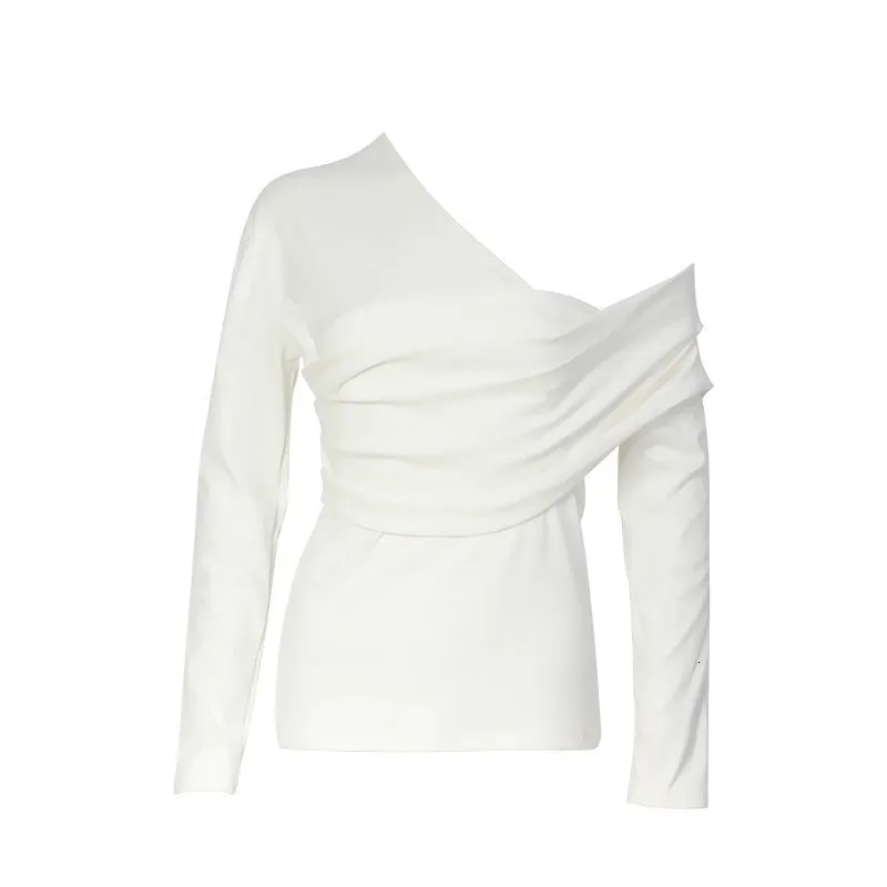 Off Shoulder Asymmetric Top - Black or White