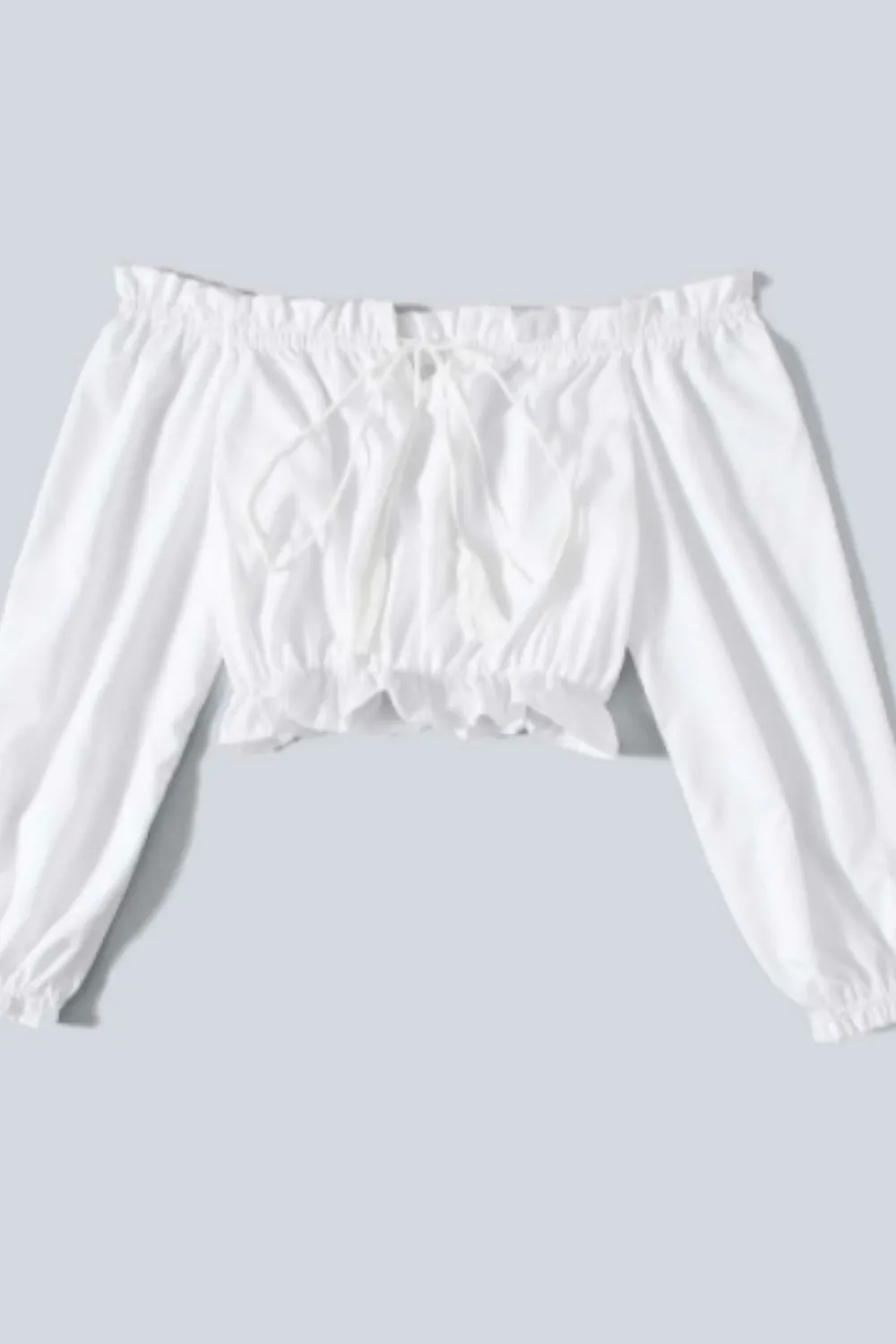 Off Shoulder Frill Trim Crop Top