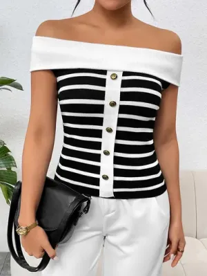 Off-Shoulder Knit Top