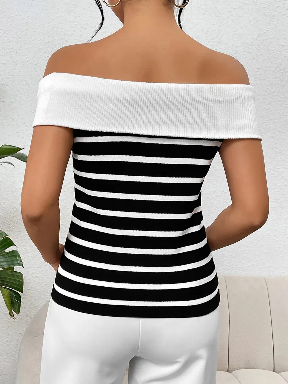 Off-Shoulder Knit Top