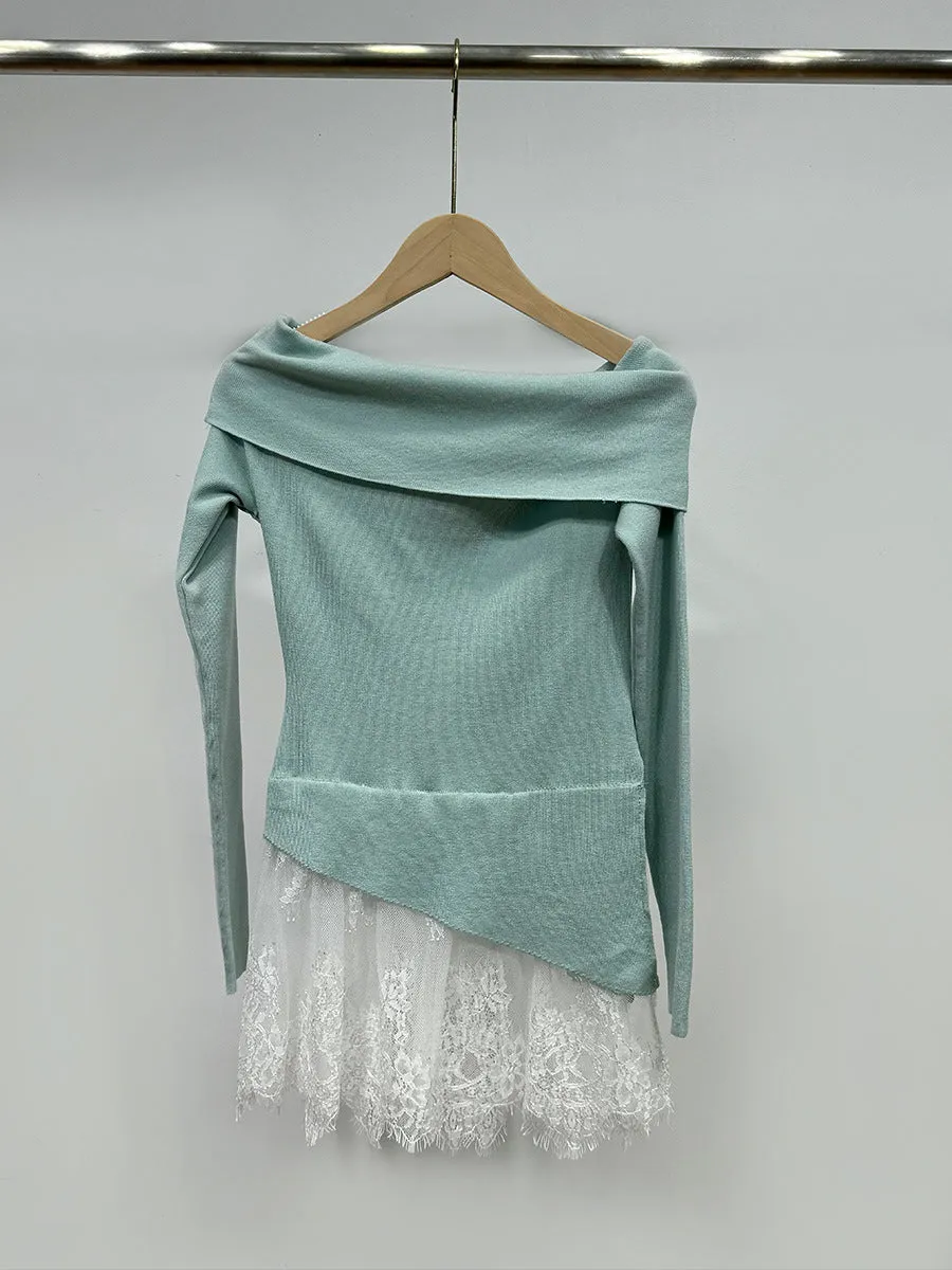 Off-shoulder long sleeve Top
