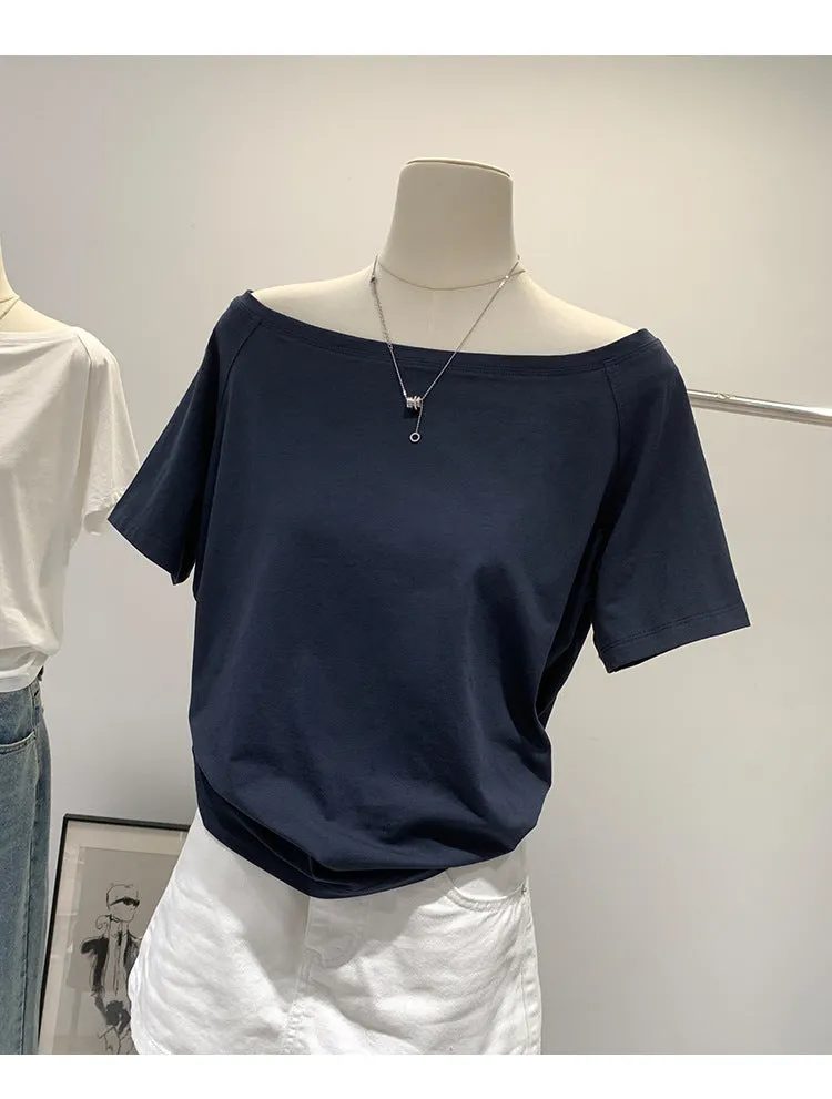 Off-shoulder one-shoulder loose top