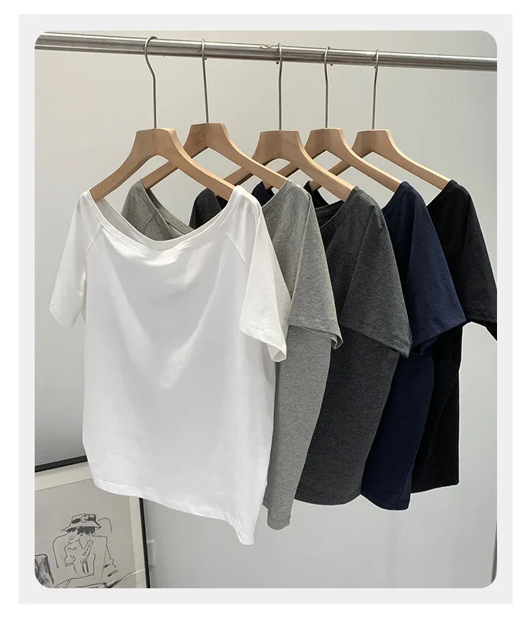 Off-shoulder one-shoulder loose top