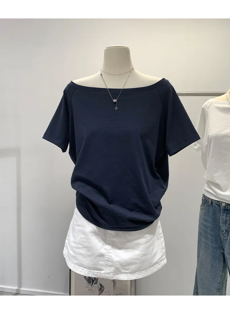 Off-shoulder one-shoulder loose top