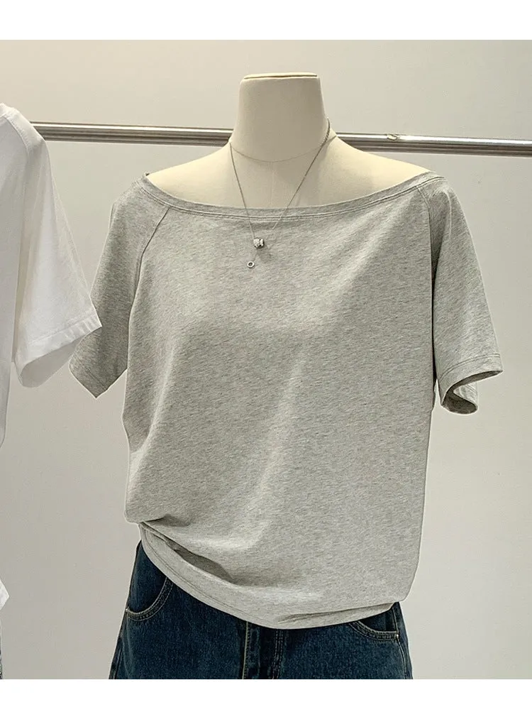 Off-shoulder one-shoulder loose top