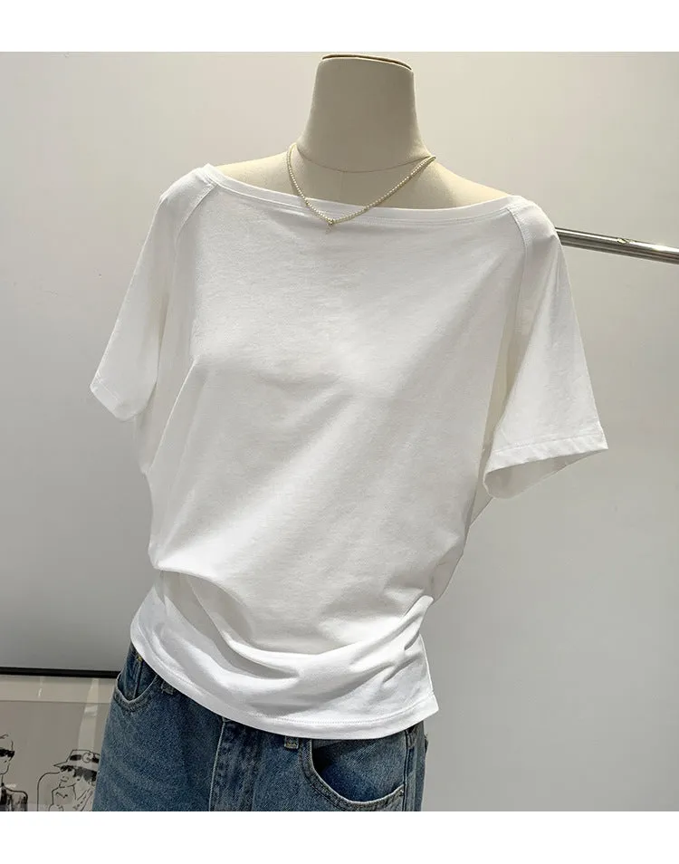 Off-shoulder one-shoulder loose top