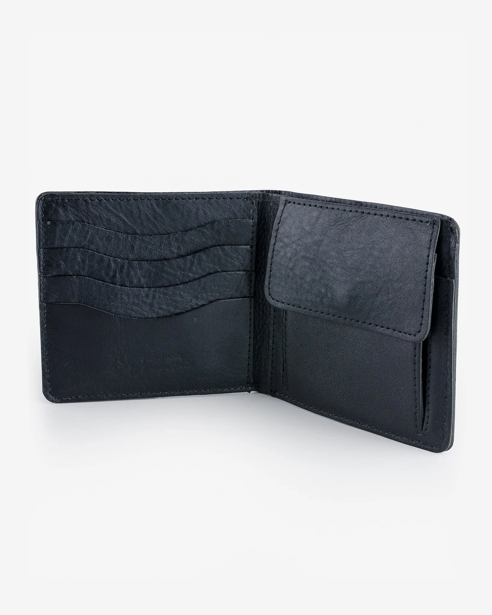 OGL Kingsman Classic Bi Fold Wallet with Coin Pocket - Tumbled Black