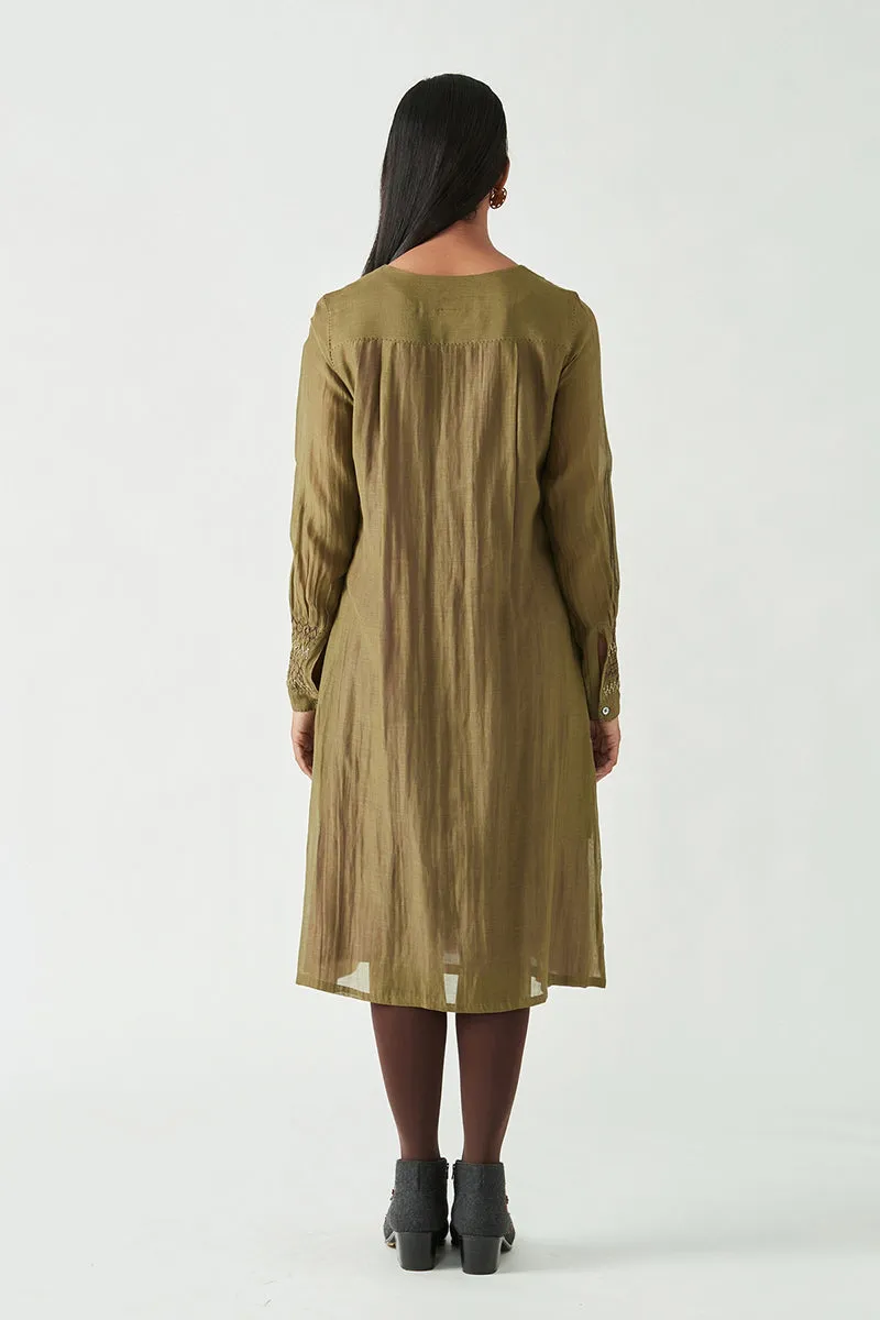 Olive Green Cohen Smocking Tunic