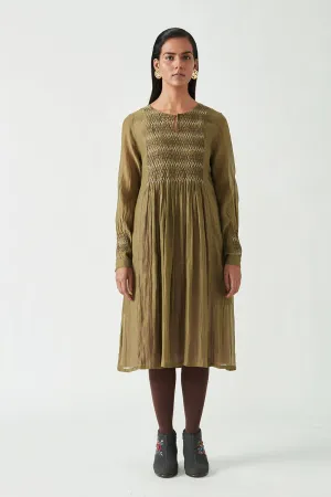 Olive Green Cohen Smocking Tunic
