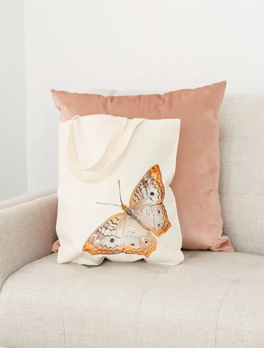 Orange Butterfly Tote, College Student Gift, Mother's Day Gift, Christmas Gift