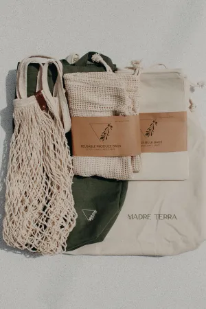 Organic Cotton 9-Piece Reusable Shopping & Produce Bag Set