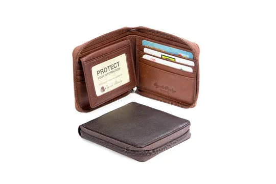 Osgoode Marley RFID Passcase Leather Zippered Wallet- 1225