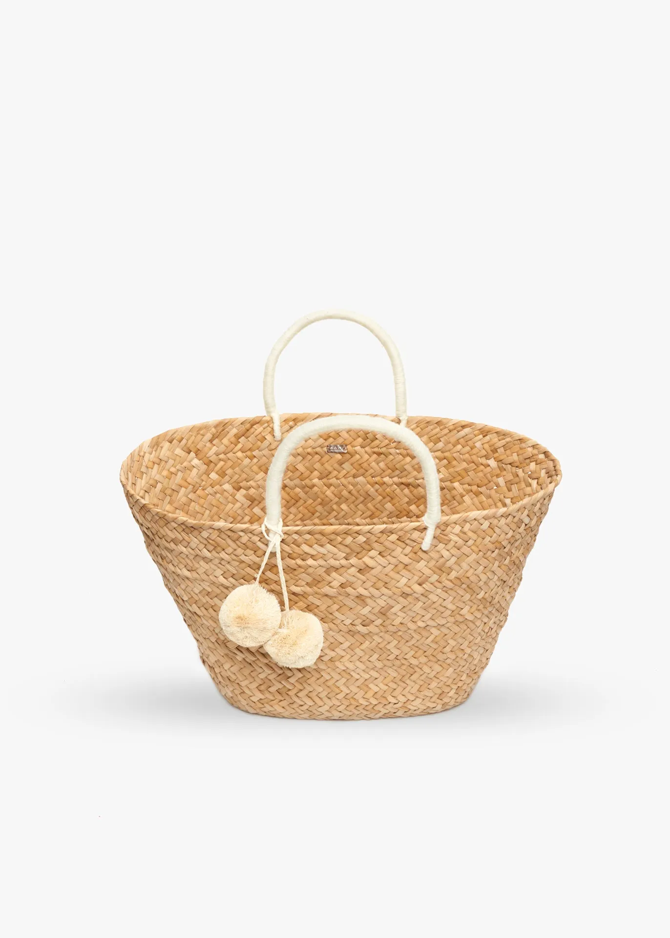 Oversized St Tropez Pom Pom Straw Tote
