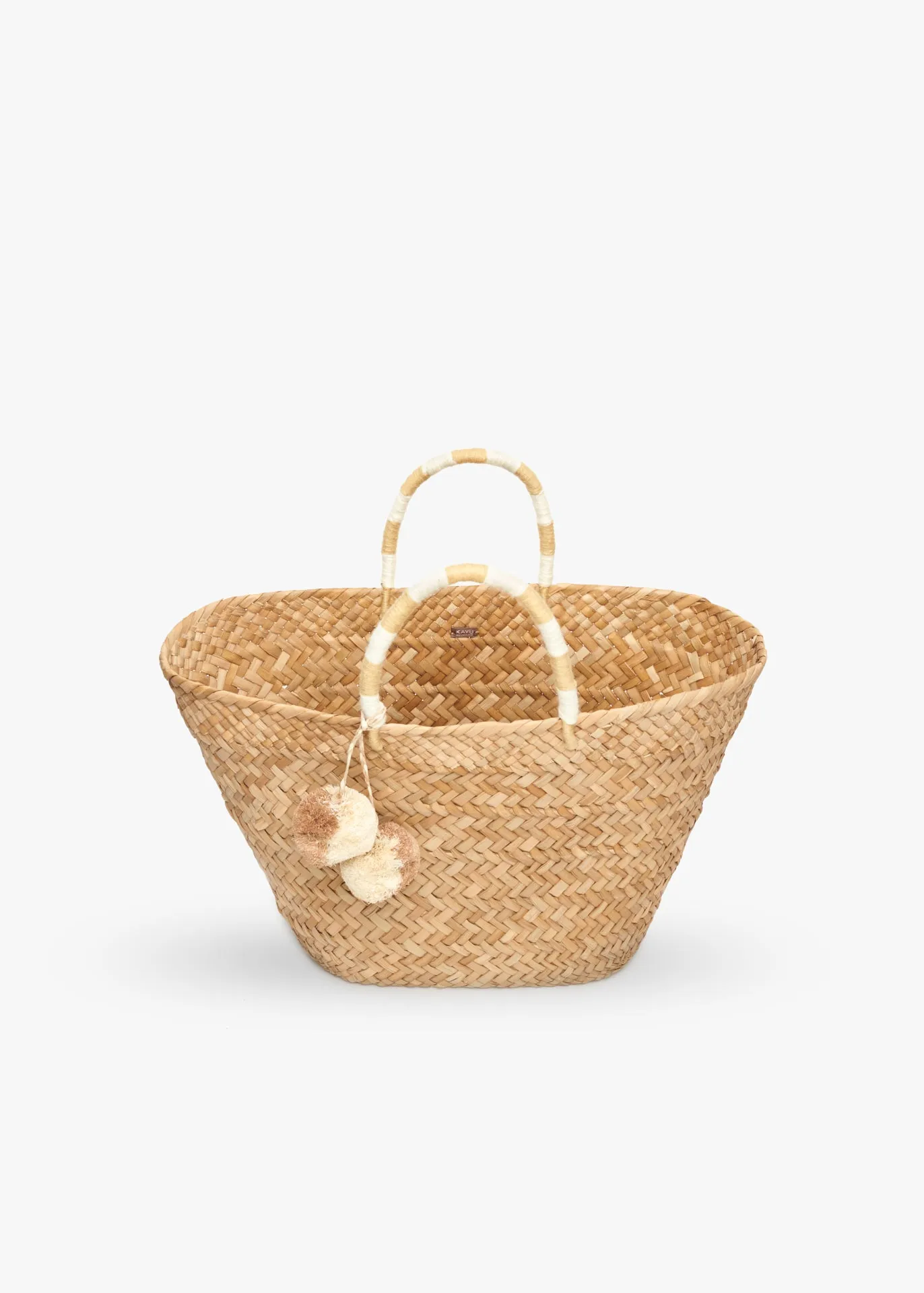 Oversized St Tropez Pom Pom Straw Tote