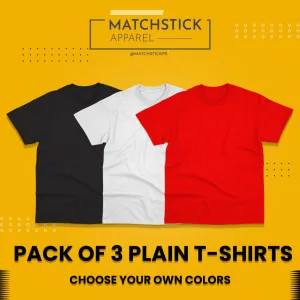 Pack of 3 Plain T-Shirts