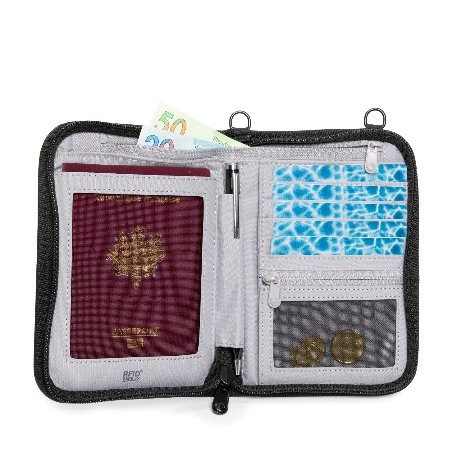 Pacsafe® RFIDsafe® V150 RFID blocking compact organizer