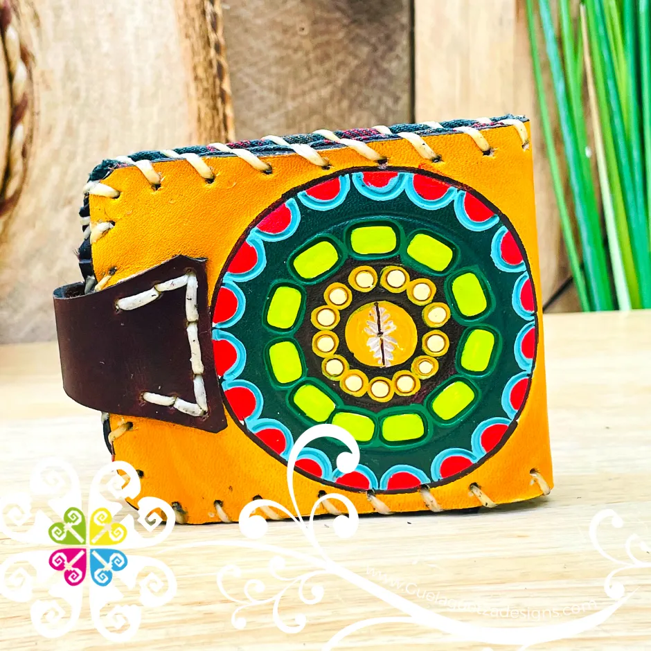 Painted Yellow Men Leather Wallet - Cartera de Hombre