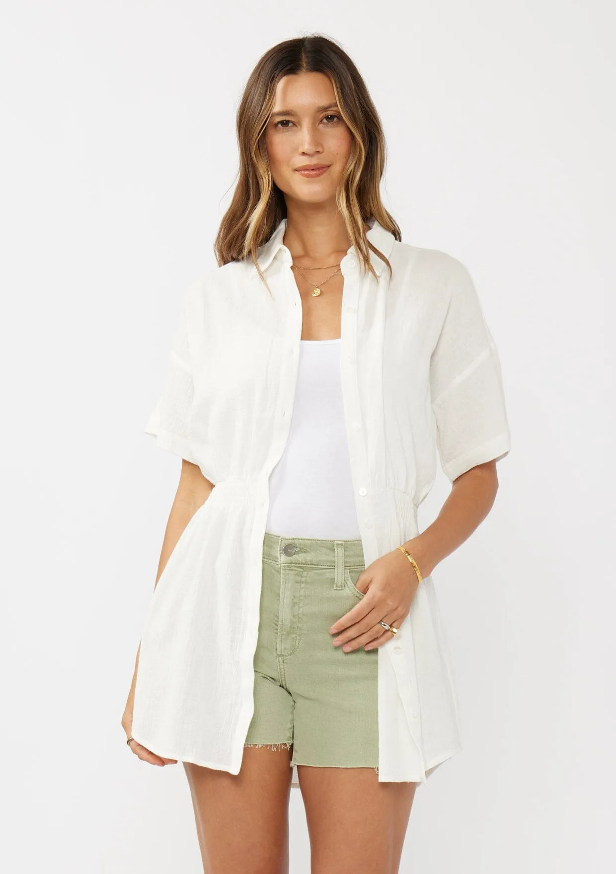 Palladia Smocked Tunic Top